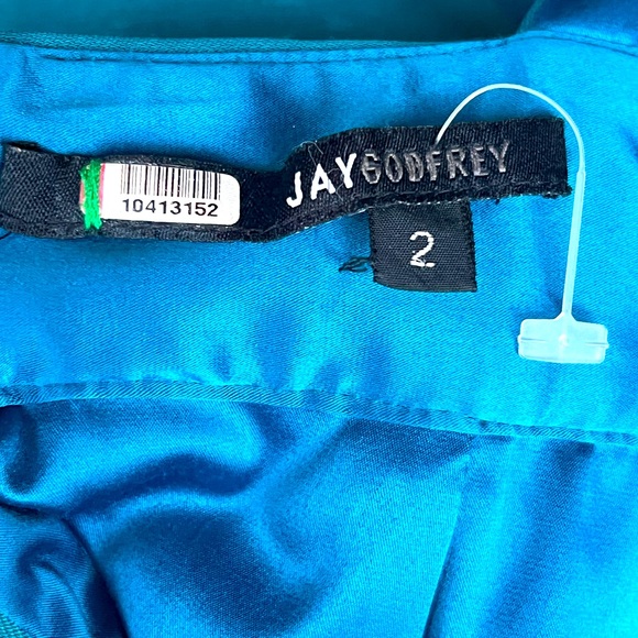 Jay Godfrey Clark Dress strapless  teal floor length gown size 2 - Picture 4 of 4